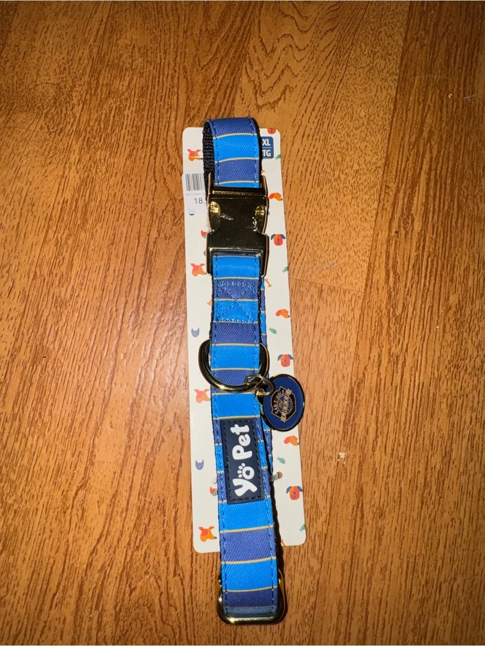 Dog Blue Striped Adjustable Collar